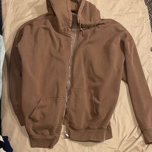 Brandy Melville Brown Hoodie Cardigan